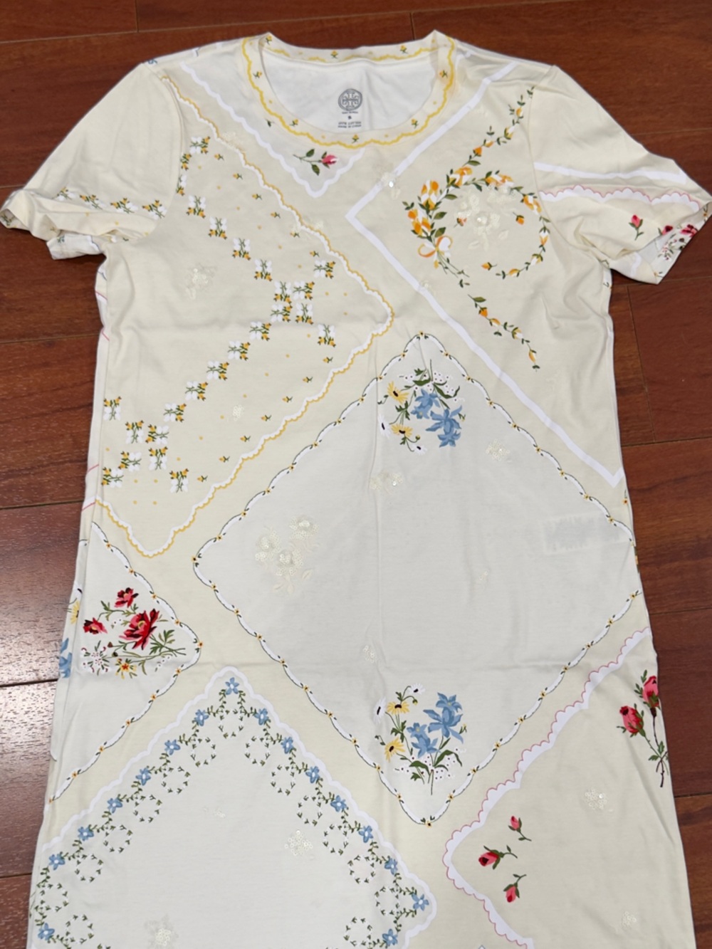 Tory Burch White Floral Patchwork-Print  Mini Dress - Picture 7 of 14